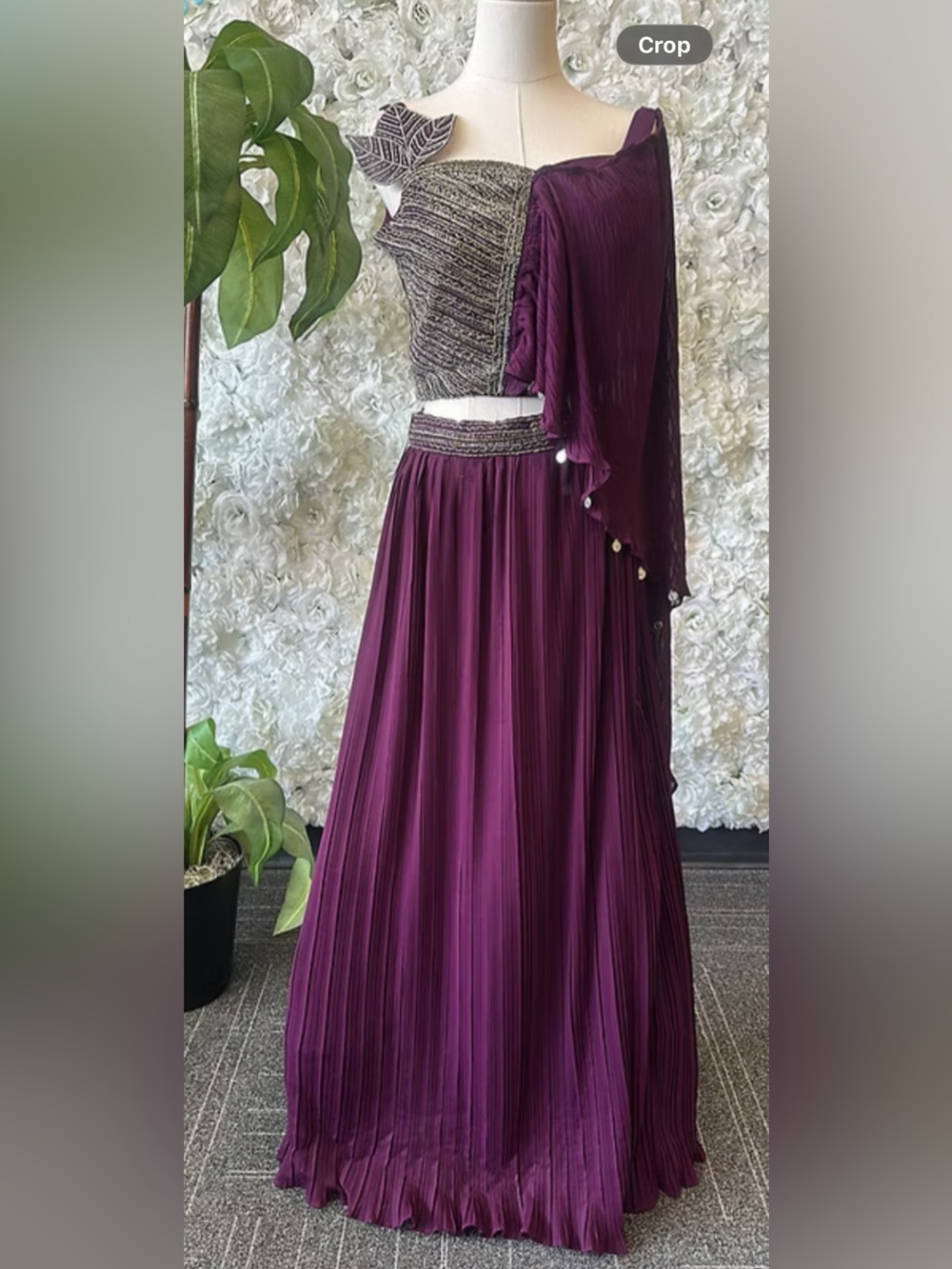 Elegant Plum Lehenga with  Dupetta
